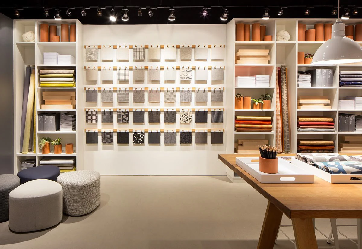 Material configuration room with a curated selection of samples